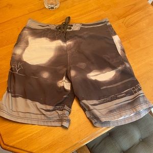 Gray and white Oakley Men’s Bathing Suit
